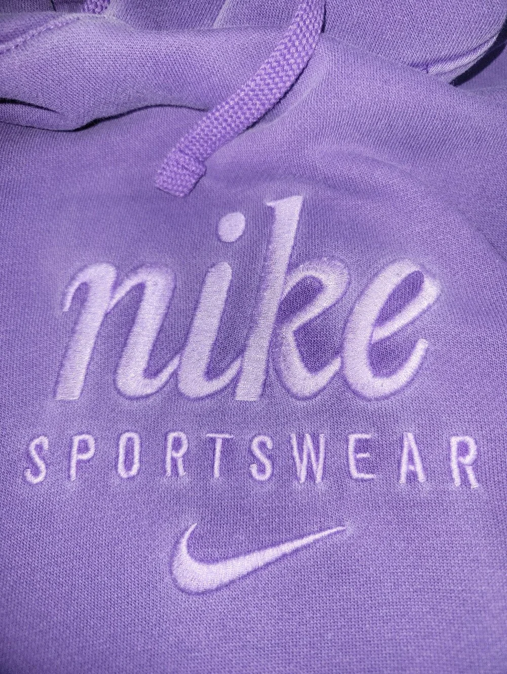 Nike Sportswear Purple Embroidered Hoodie Sweatshirt Men's Pullover Medium